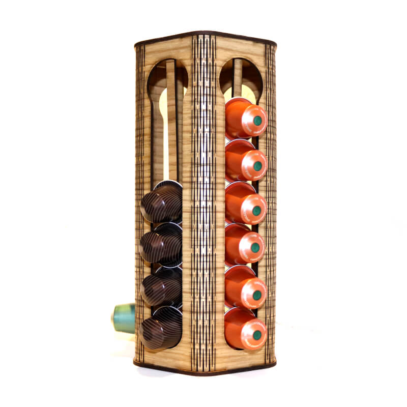 Distributeur de capsules nespresso design bois noir (40 capsules)