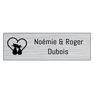 Plaquette de boîte aux lettres adhésive Chats coeur