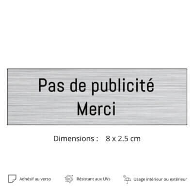 Plaquette de boite aux lettre