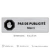 Plaquette de boîte aux lettres adhésive STOP Pas de publicité